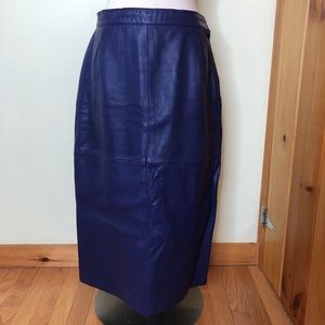 Tibor Vintage Purple Leather Skirt
